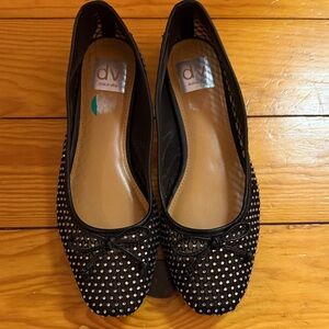 Dolce Vita Black and Silver Studded Flats